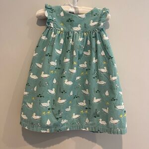 Baby Boden Teal Dress with Duck Print